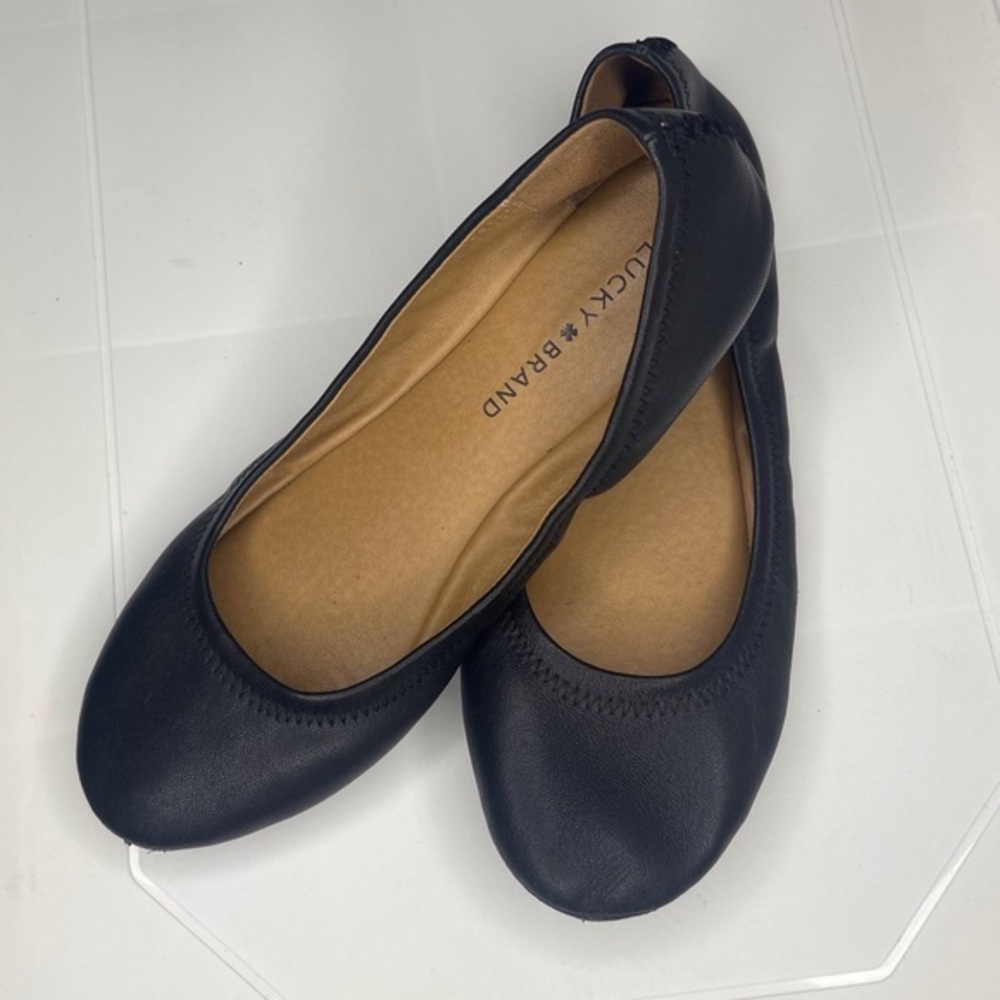 Lucky Brand Black Ballet Flats Women’s Size 7.5 Classic Everyday Work Shoes
